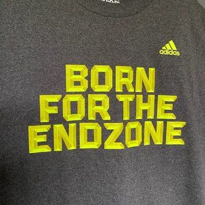 Adidas T Shirt Mens XL Gray Neon Yellow Text
